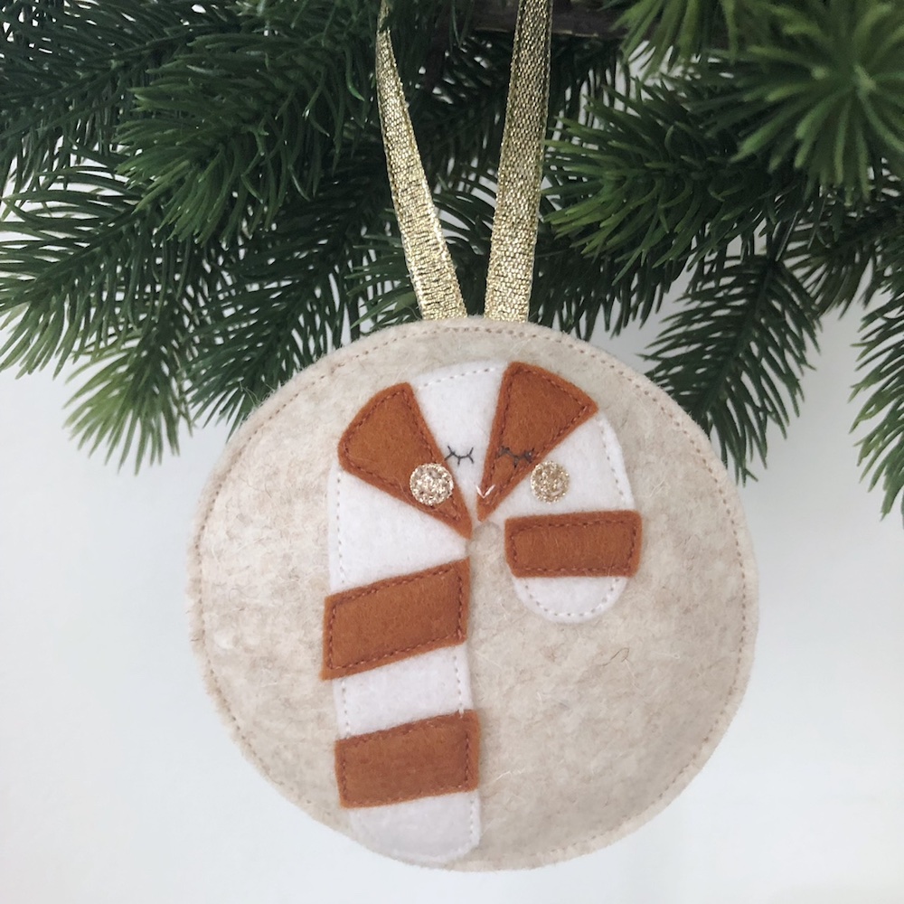 Kerst ornament brick candy cane