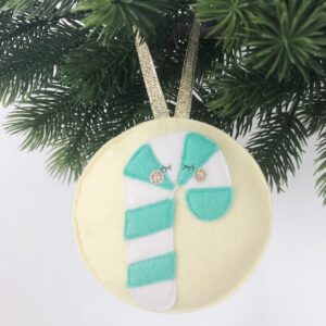 Kerst ornament colorblock candy cane