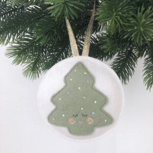 Kerst ornament pastelblauw kerstboom