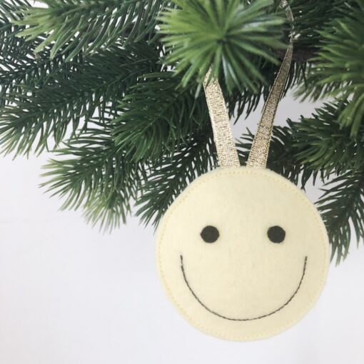 Kerst ornament vrolijk kerstfeest geel