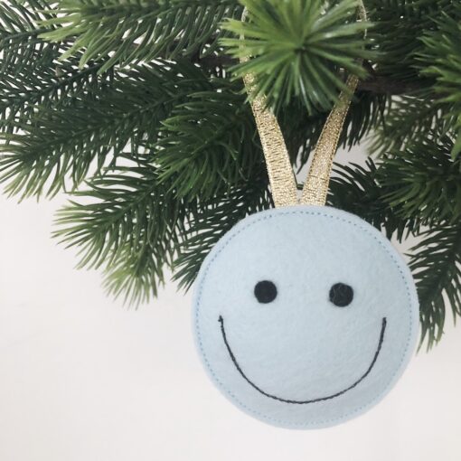 Kerst ornament vrolijk kerstfeest pastelblauw