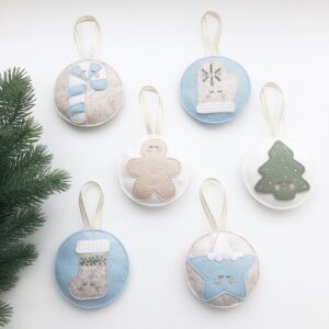 Kerst ornamenten set babyblauw