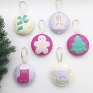 Kerst ornamenten set colorblock