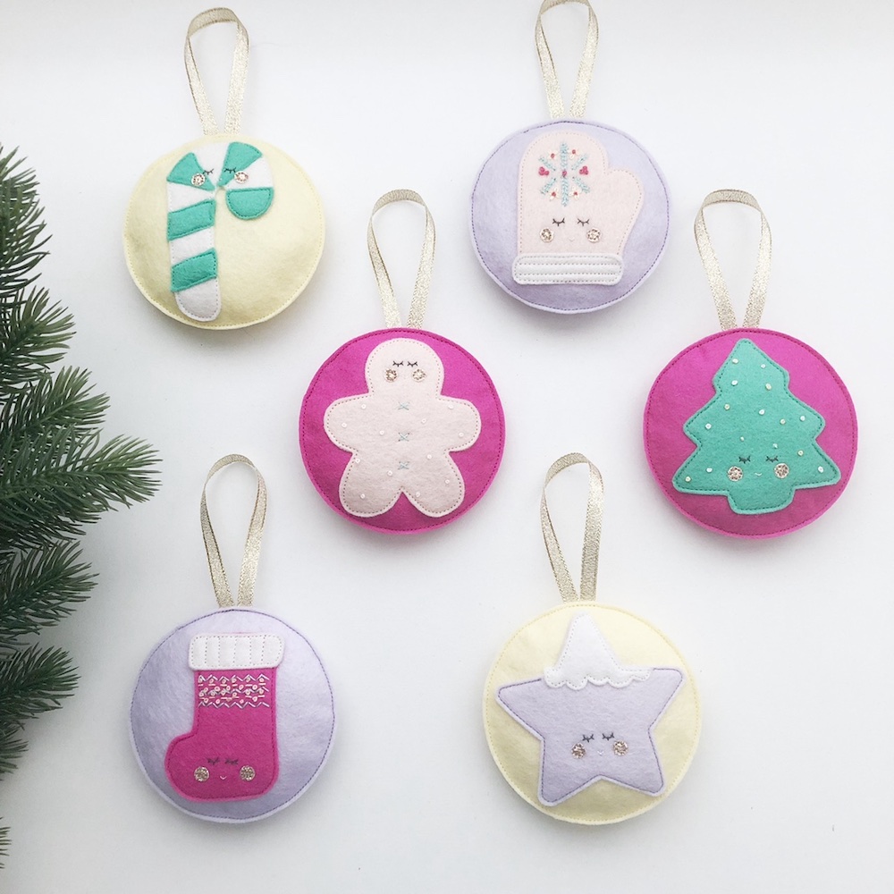 Kerst ornamenten set colorblock
