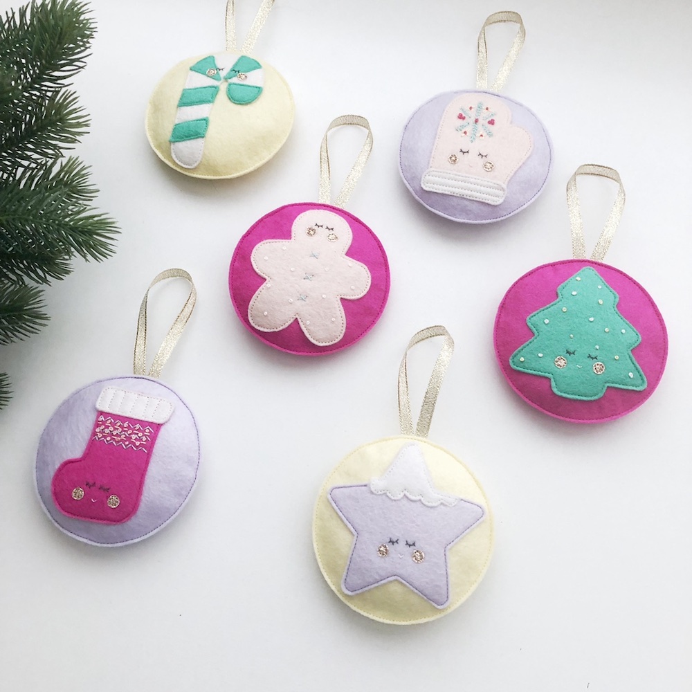 Kerst ornamenten set colorblock