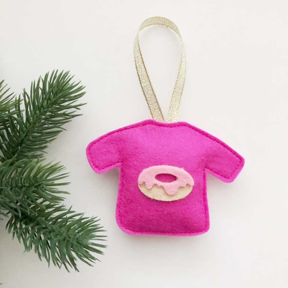 Foute Kersttrui donut felroze