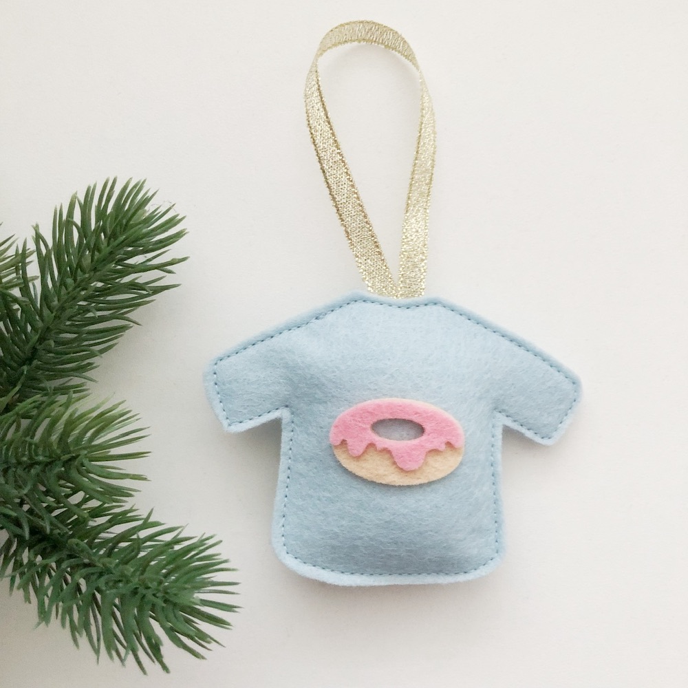 Foute Kersttrui donut lichtblauw