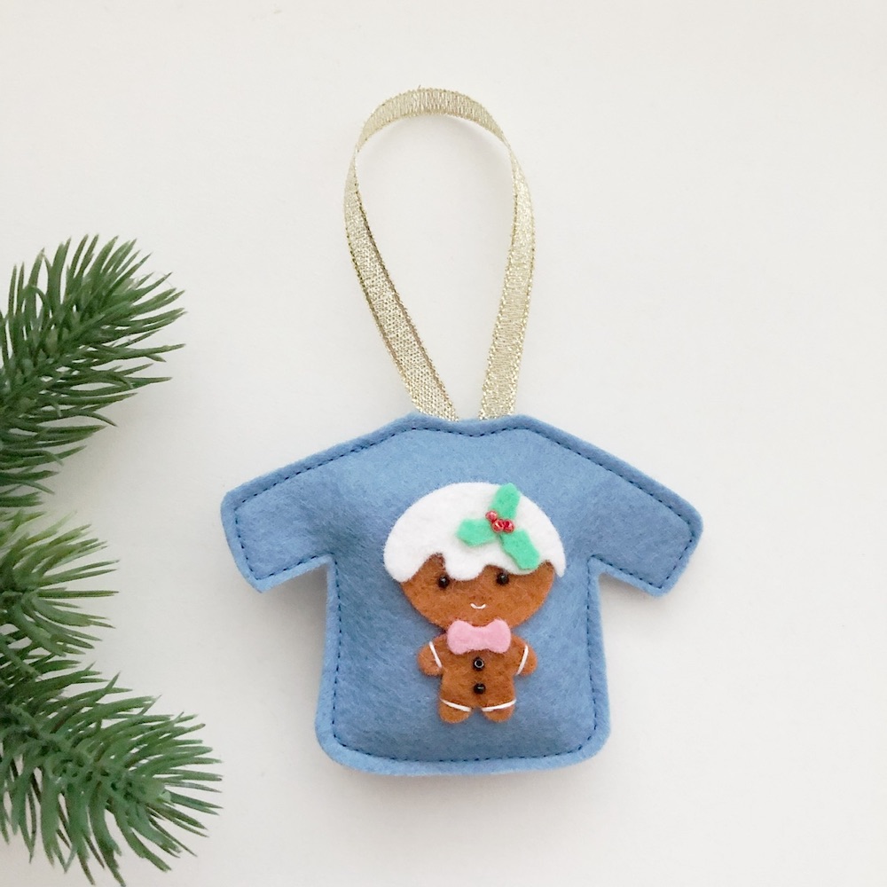 Foute Kersttrui gingerbread man blauw