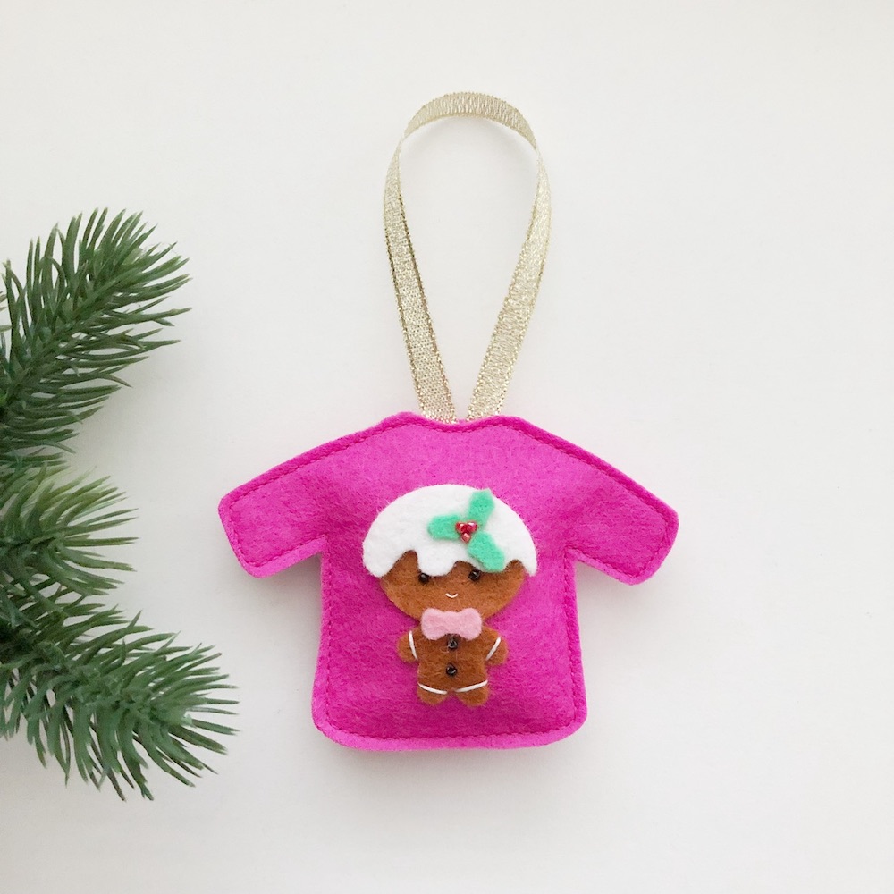 Foute Kersttrui gingerbread man felroze