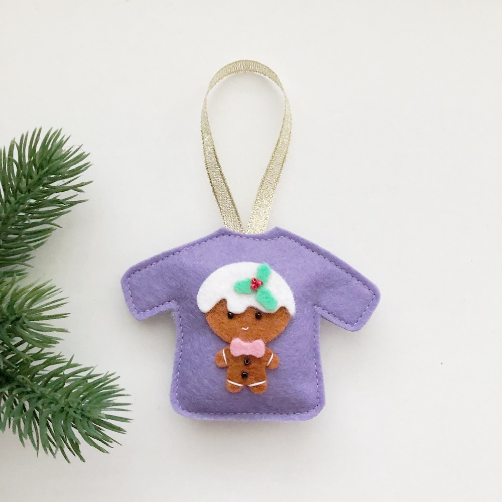 Foute Kersttrui gingerbread man lavendel