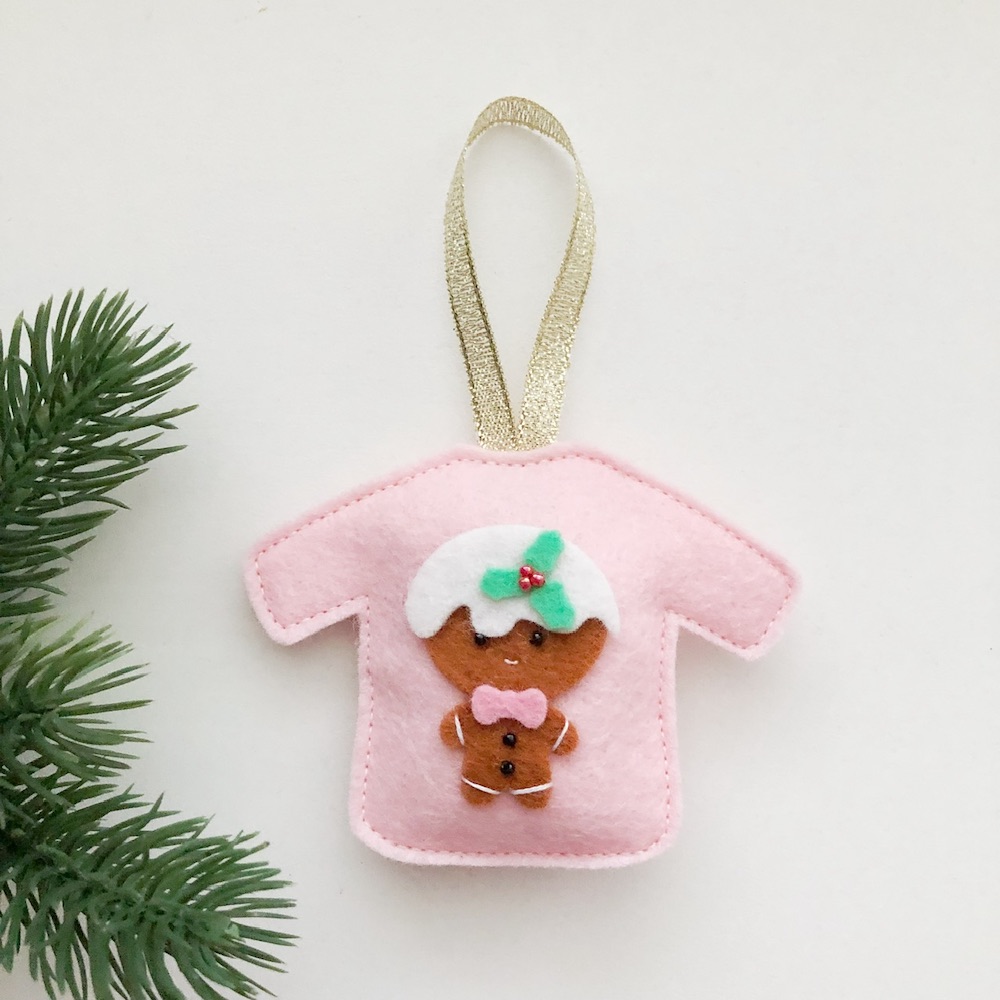 Foute Kersttrui gingerbread man lichtroze