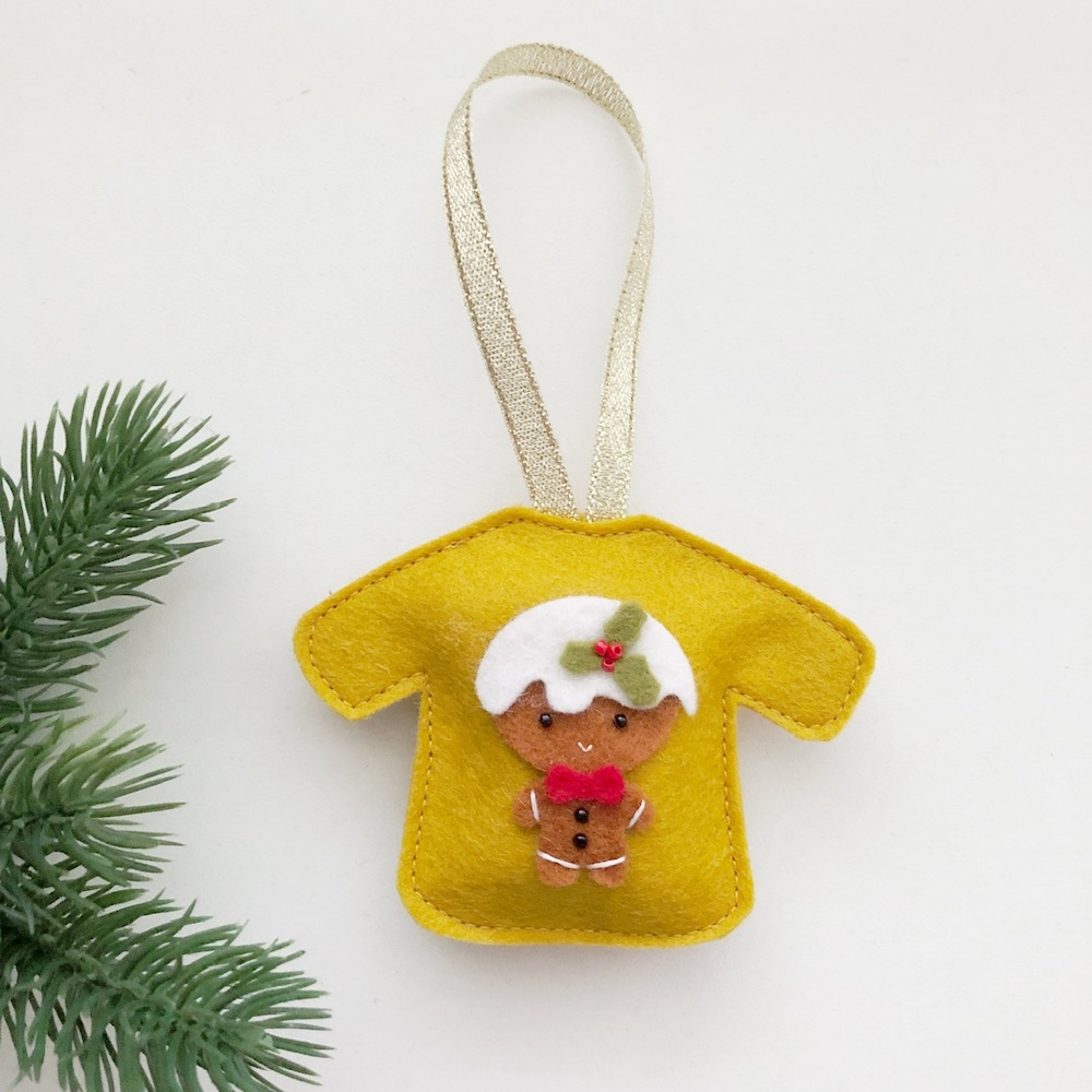 Foute Kersttrui gingerbread man oker