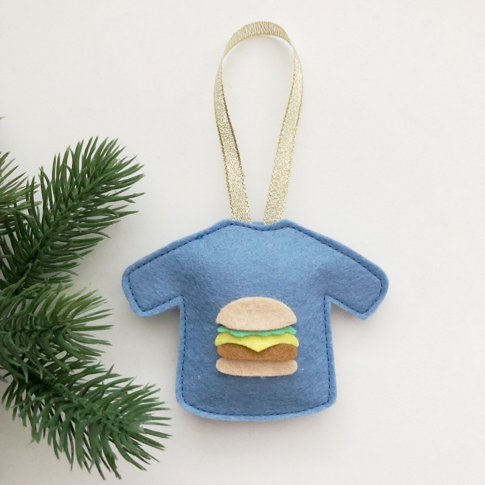 Foute Kersttrui hamburger blauw