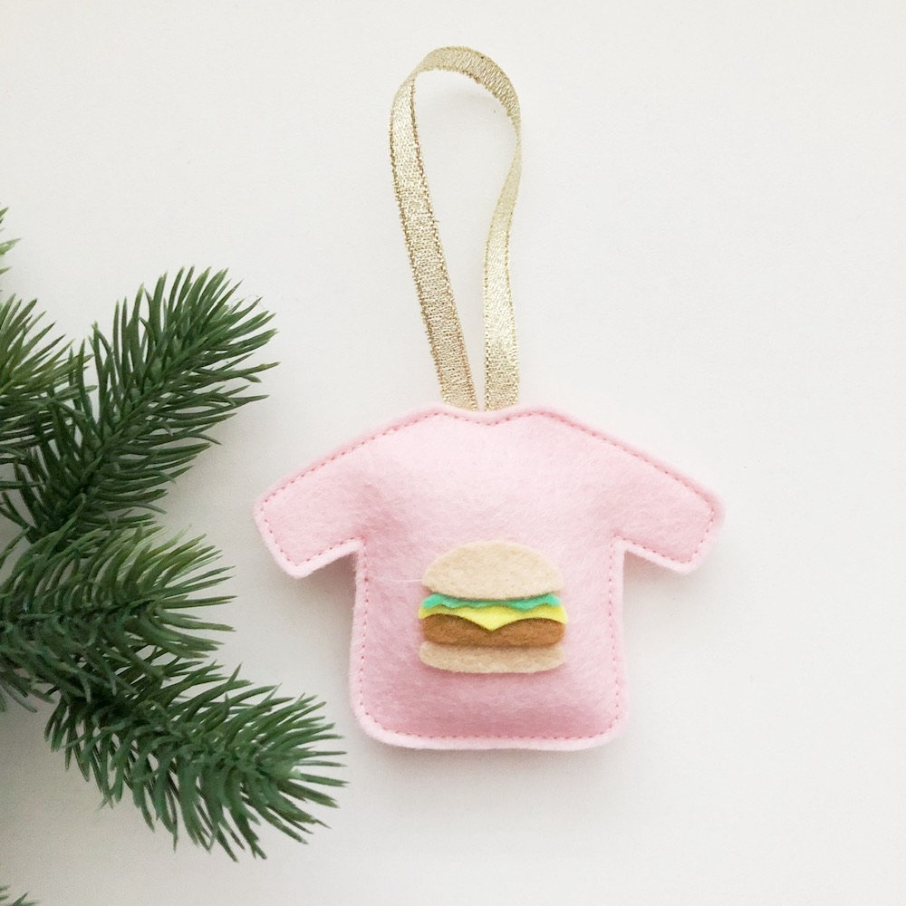 Foute Kersttrui hamburger lichtroze
