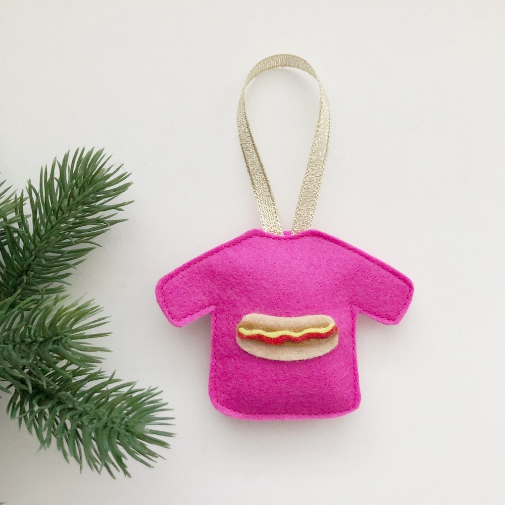 Foute Kersttrui hotdog felroze