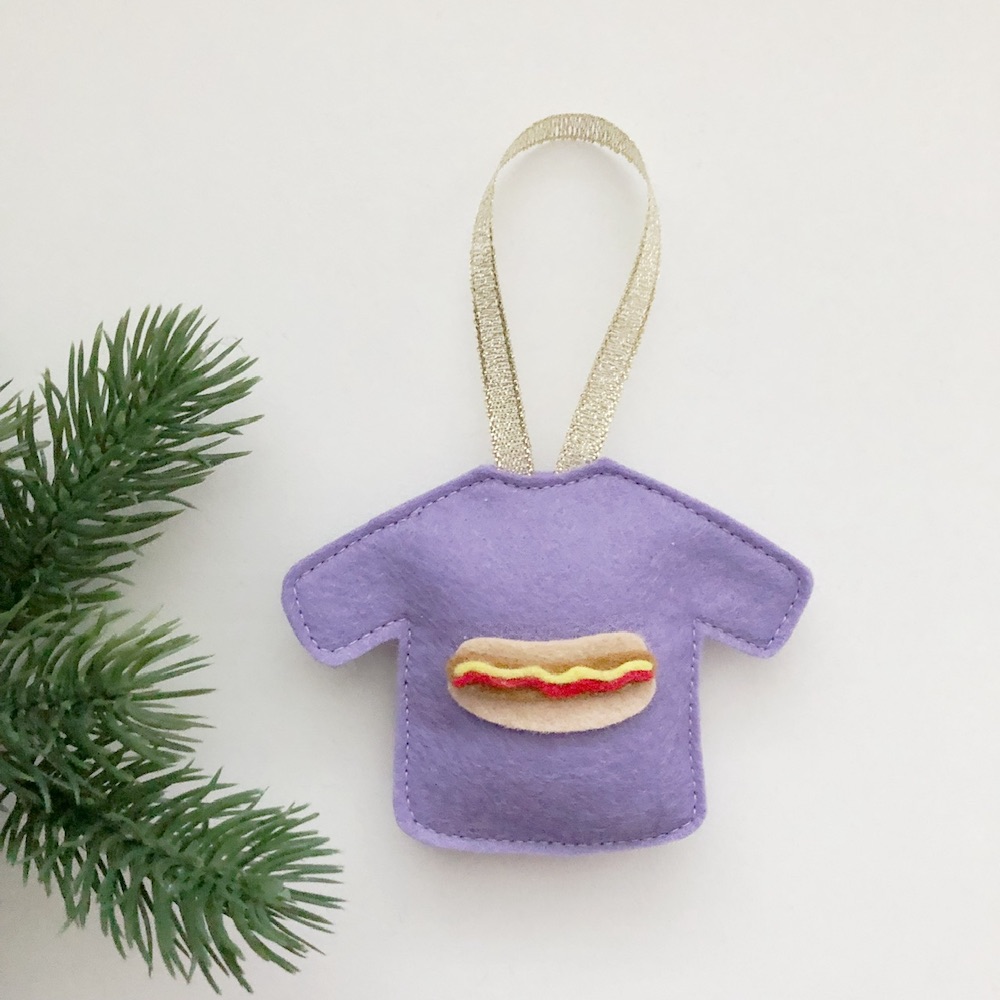 Foute Kersttrui hotdog lavendel