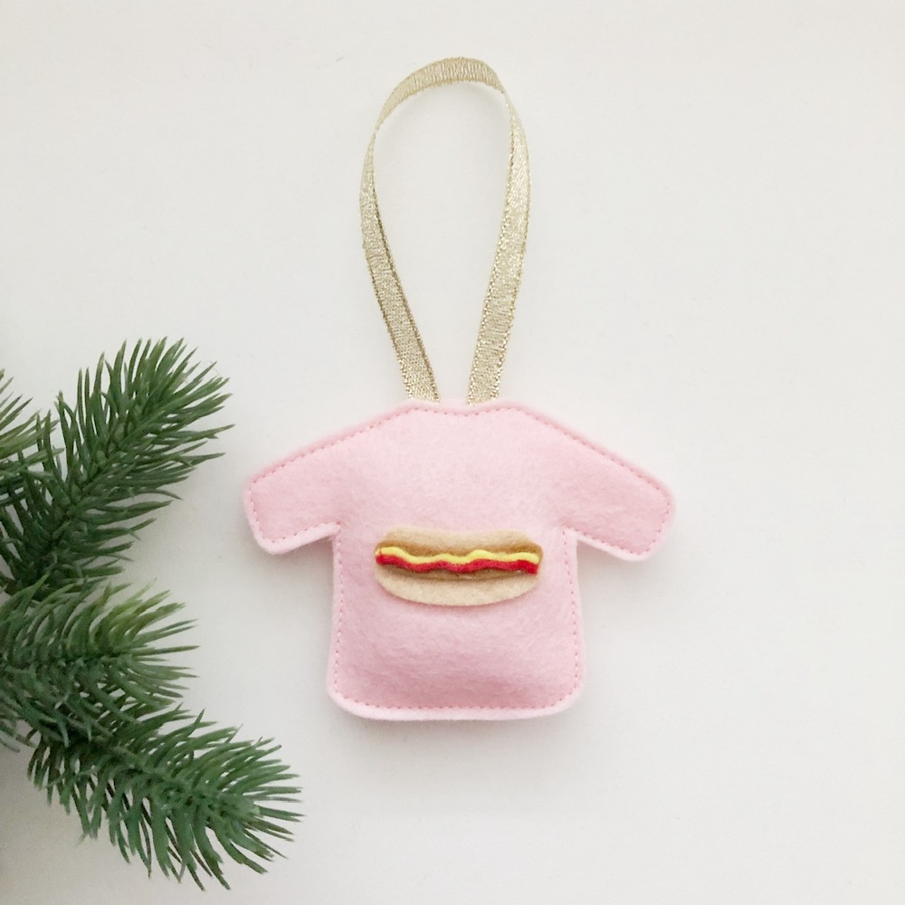 Foute Kersttrui hotdog pastelroze