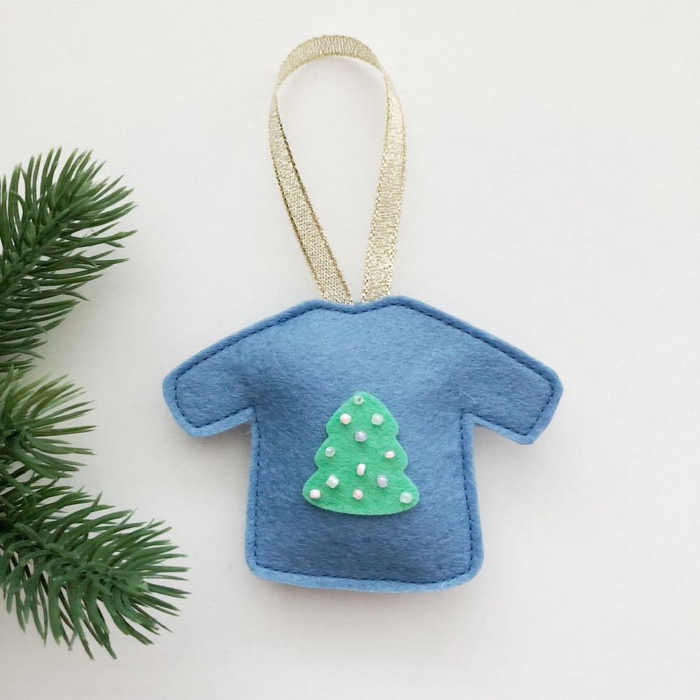 Foute Kersttrui kerstboom blauw