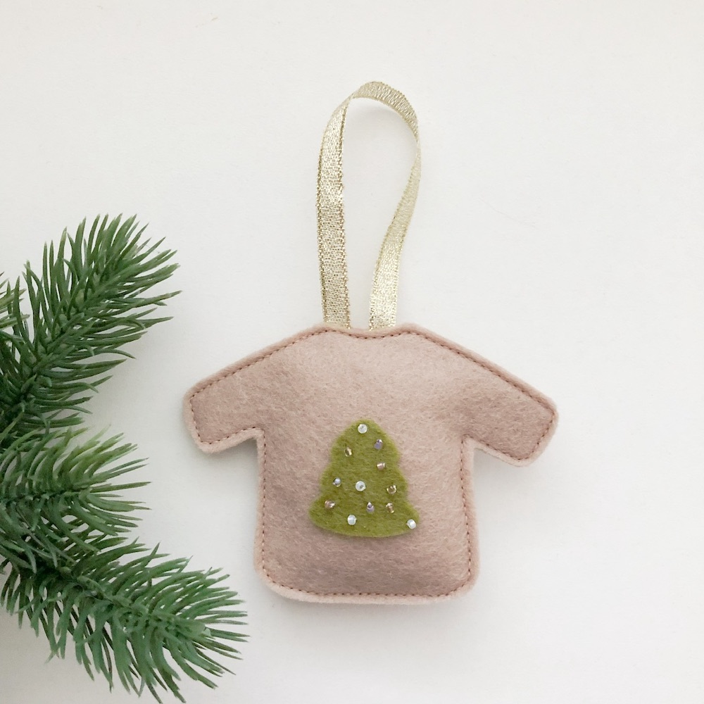 Foute Kersttrui kerstboom blush