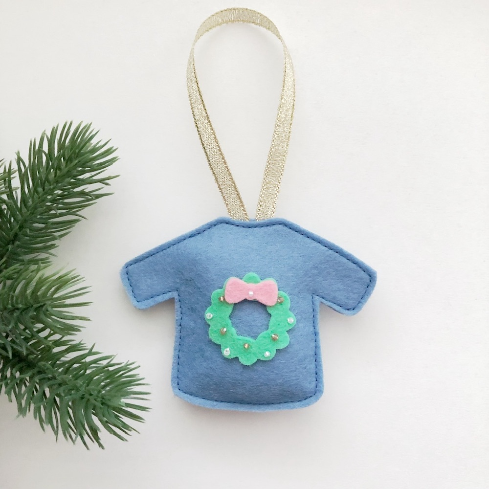 Foute Kersttrui krans blauw