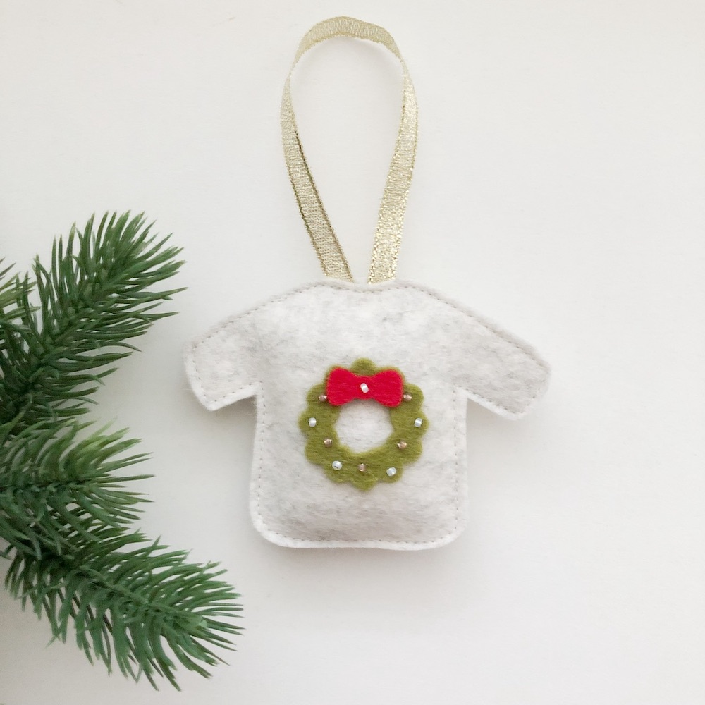 Foute Kersttrui krans fuzzygrijs