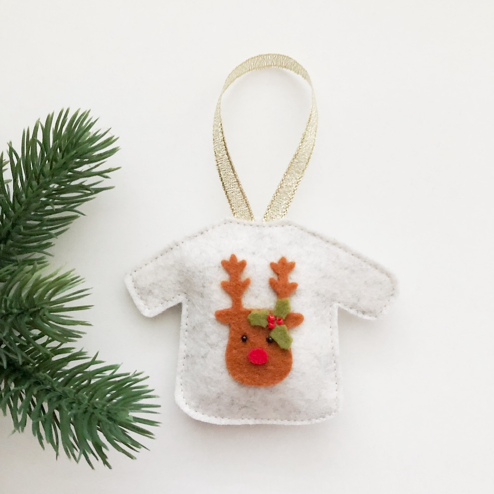 Kersttrui rendier fuzzygrijs