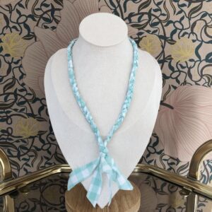 Ketting stof ruitjes mint