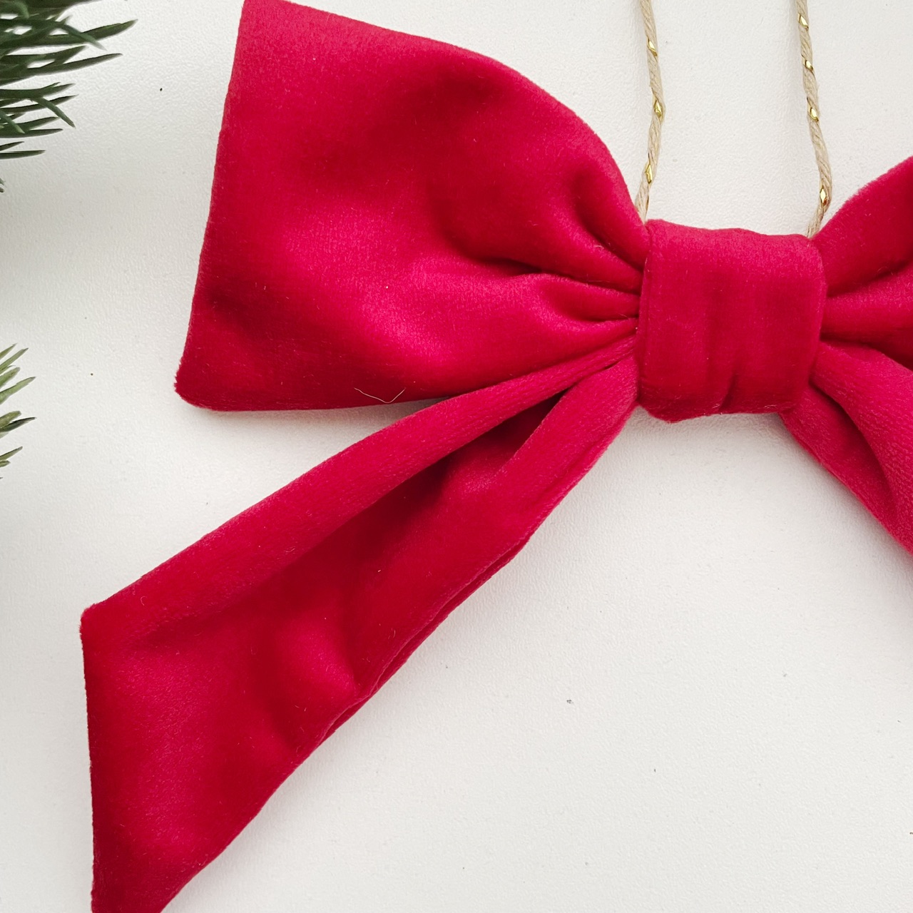 Kerst strikken fluweel roodroze