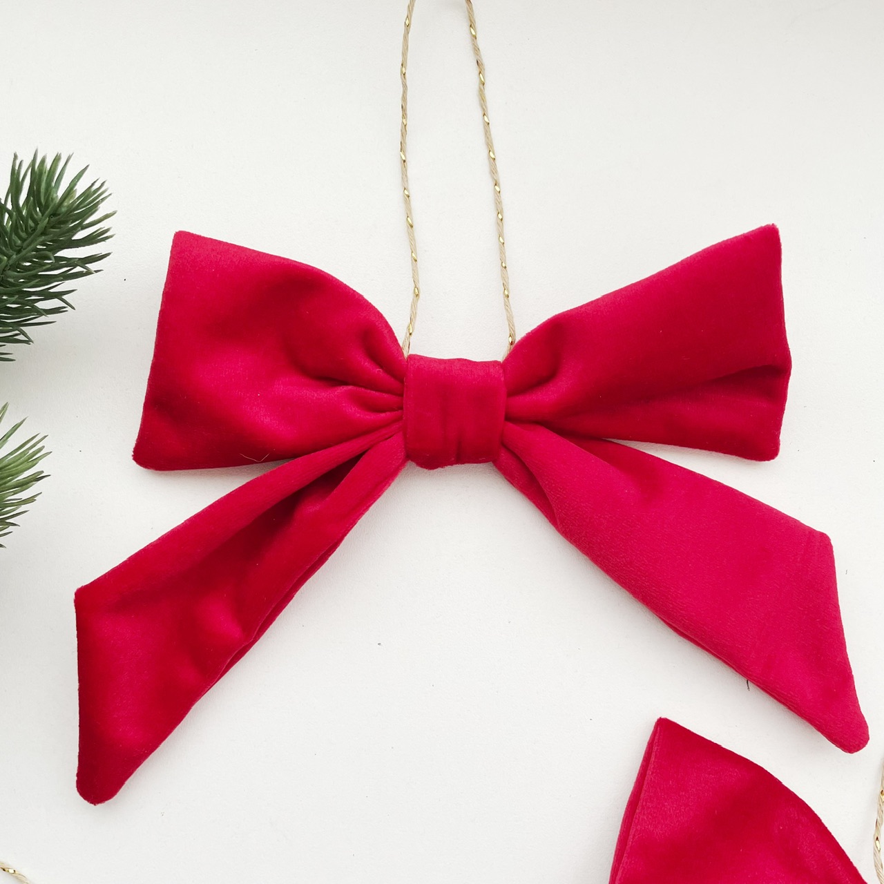 Kerst strikken fluweel roodroze