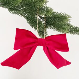 Kerst strikken fluweel roodroze