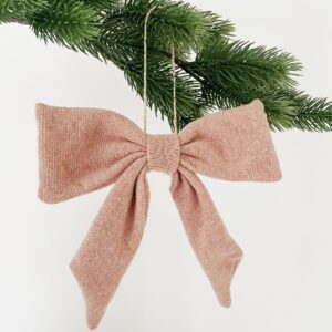 Kerst strikken gebreid oudroze