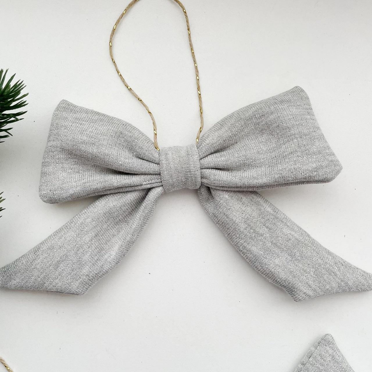 Kerst strikken glitter grijs