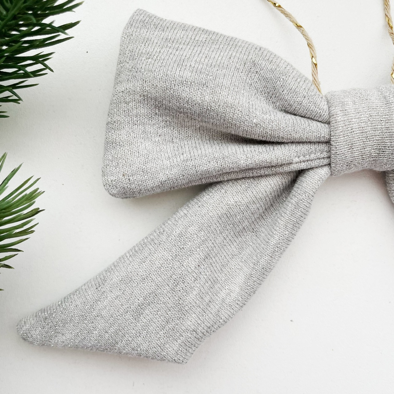 Kerst strikken glitter grijs