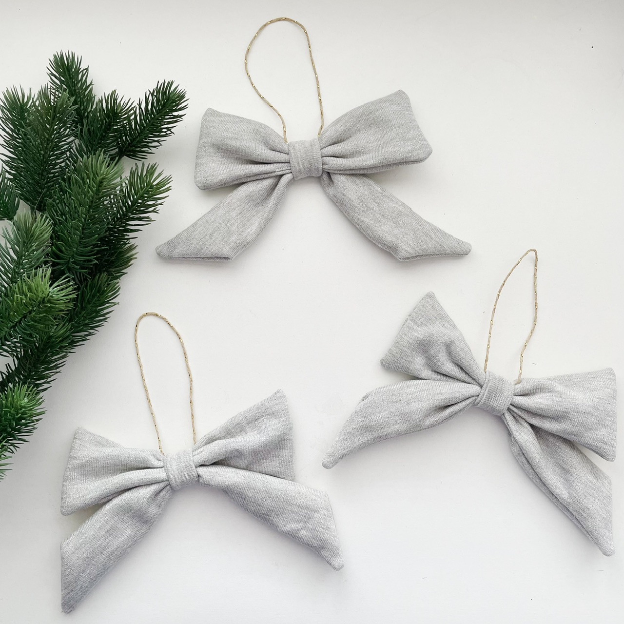 Kerst strikken glitter grijs
