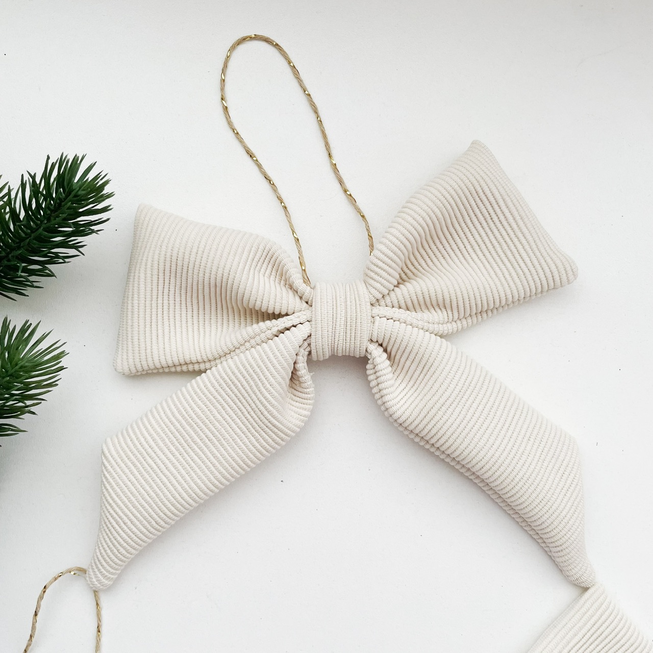Kerst strikken rib offwhite