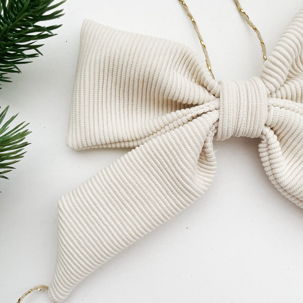 Kerst strikken rib offwhite