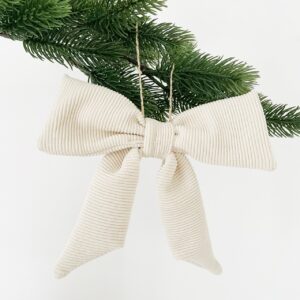 Kerst strikken rib offwhite