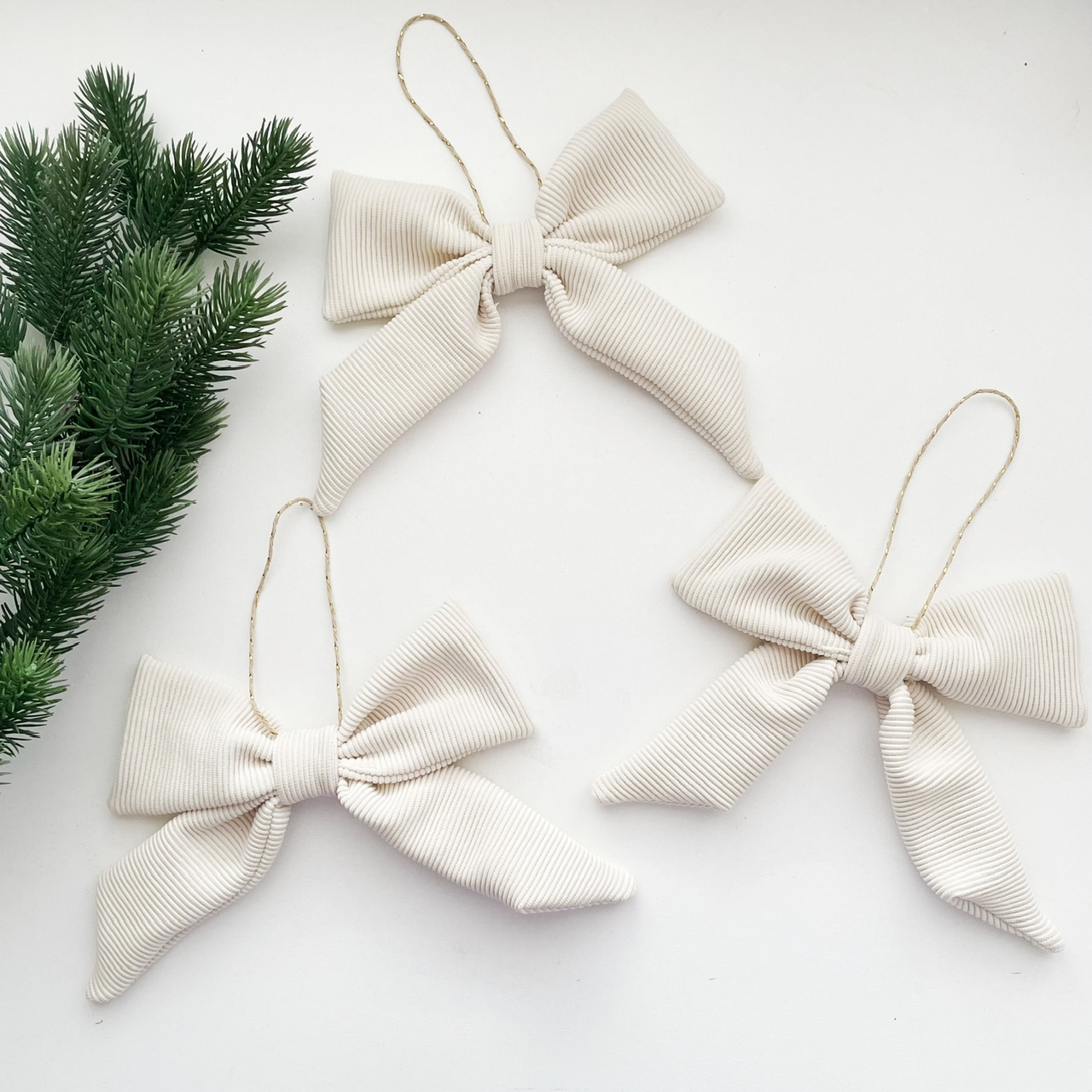 Kerst strikken rib offwhite