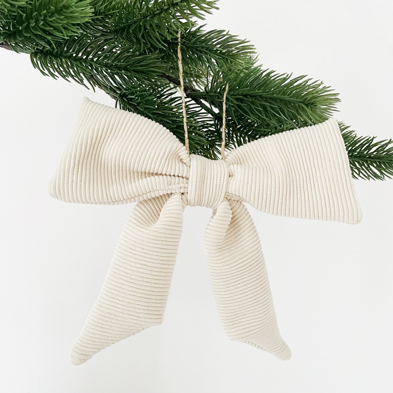 Kerst strikken rib offwhite