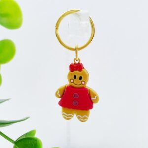 Sleutelhanger peperkoek jurkje rood