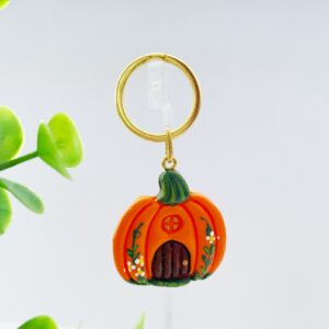 Sleutelhanger pompoen huisje