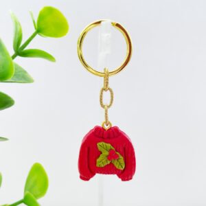 Sleutelhanger trui rood hulst