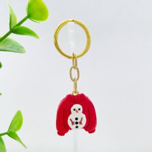 Sleutelhanger trui rood sneeuwpop