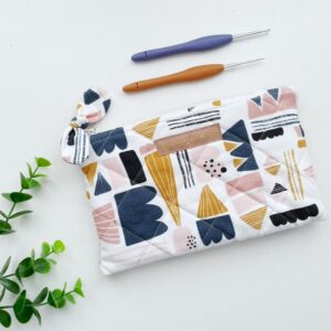 Haaknaalden etui abstract blue