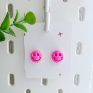 Clips gezichtje neonroze glitter