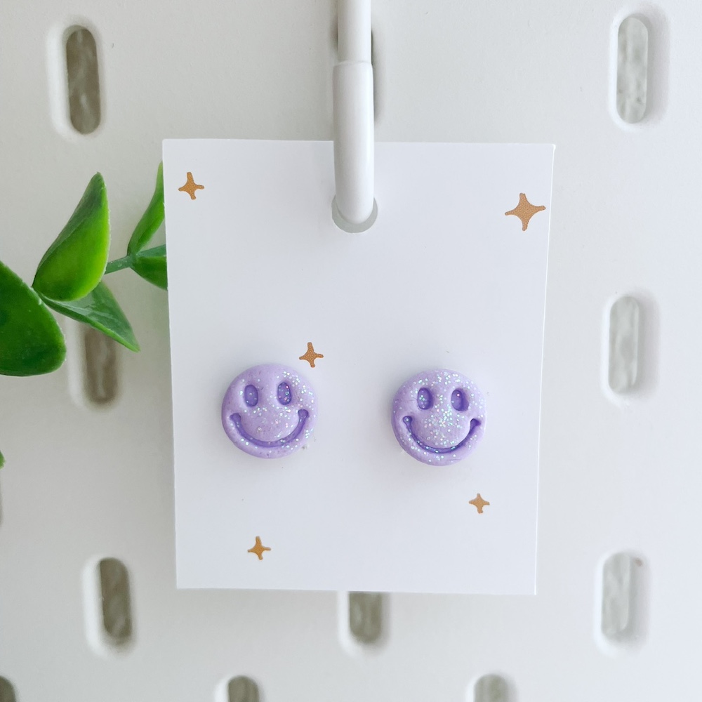 Clips gezichtje paars glitter