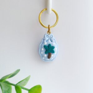 Sleutelhanger palmboom blauw