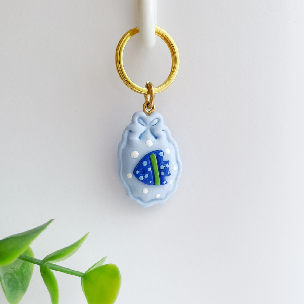 Sleutelhanger vis blauw