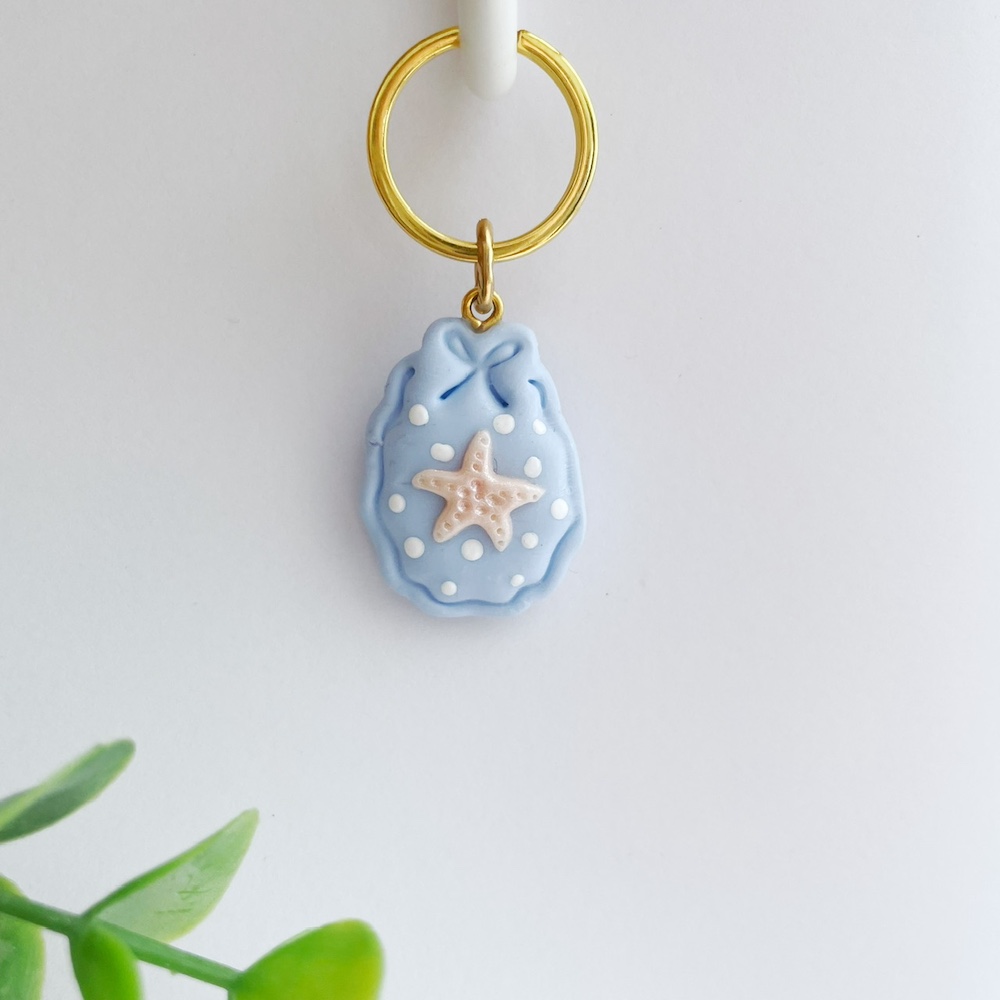 Sleutelhanger zeester blauw